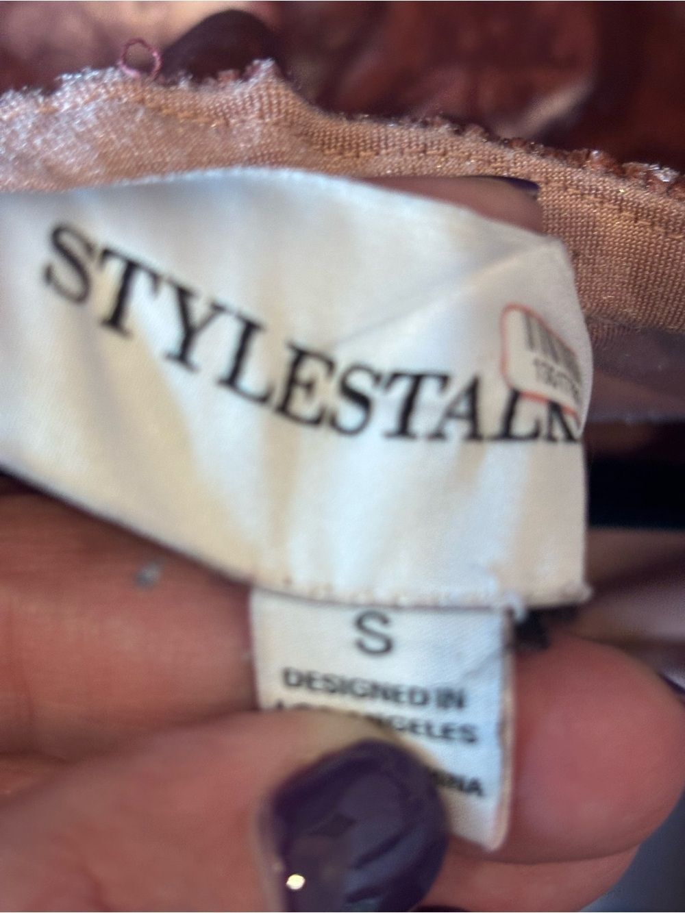Stylestalker Velvet Off-Shoulder Ruffle Top - Mauve - Picture 7 of 7